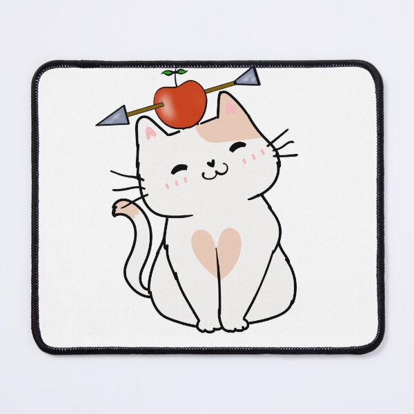 Item preview, Funny White cat has an apple with an arrow through it designed and sold by Pet Station.