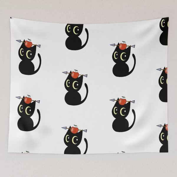 Item preview, Funny Black cat has an apple with an arrow through it designed and sold by Pet Station.