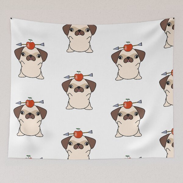Item preview, Funny Pug has an apple with an arrow through it designed and sold by Pet Station.
