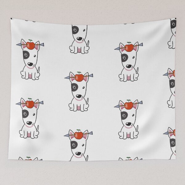 Item preview, Funny Bull Terrier has an apple with an arrow through it designed and sold by Pet Station.