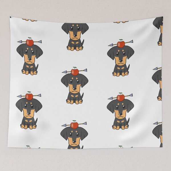 Item preview, Funny Dachshund has an apple with an arrow through it designed and sold by Pet Station.