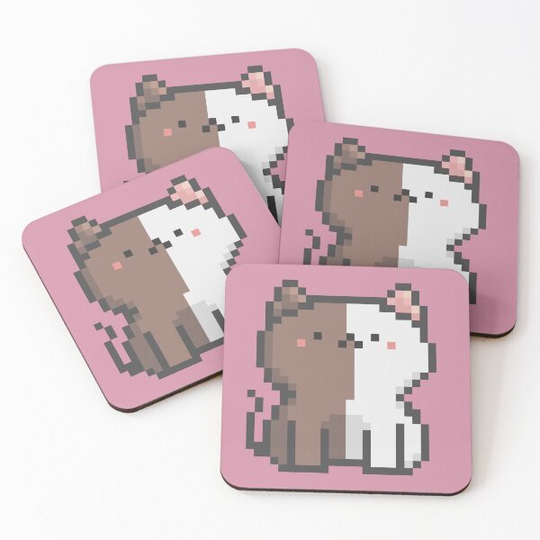 Item preview, Pixel Quiet Two Face Brown White Cat 39 designed and sold by sosorimaru.