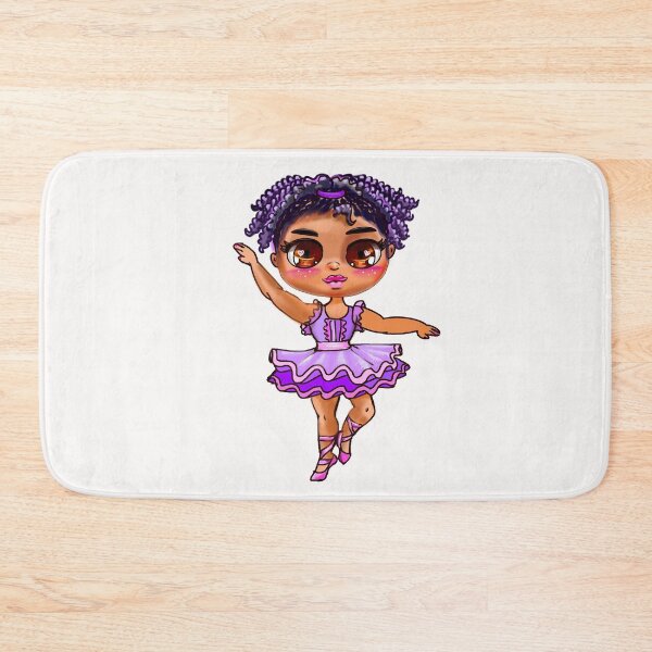 Item preview, Chibi African American, Black ballerina girl with corn rows ballet dancing 3. beautiful  black girl with Afro hair and dark brown skin wearing a pink tutu. Love Ballet designed and sold by Artonmytee.