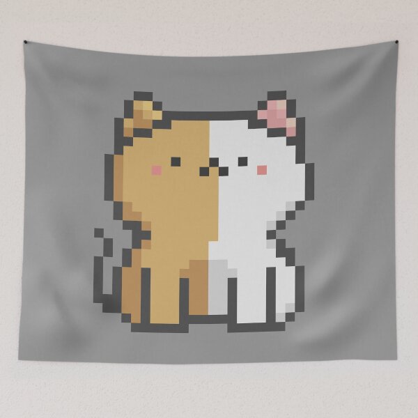 Item preview, Pixel Quiet Two Face Ginger White Cat 40 designed and sold by sosorimaru.