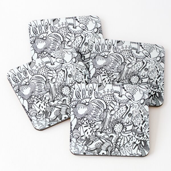 Item preview, 488. Black and white doodles abstract designed and sold by Veera Zukova.