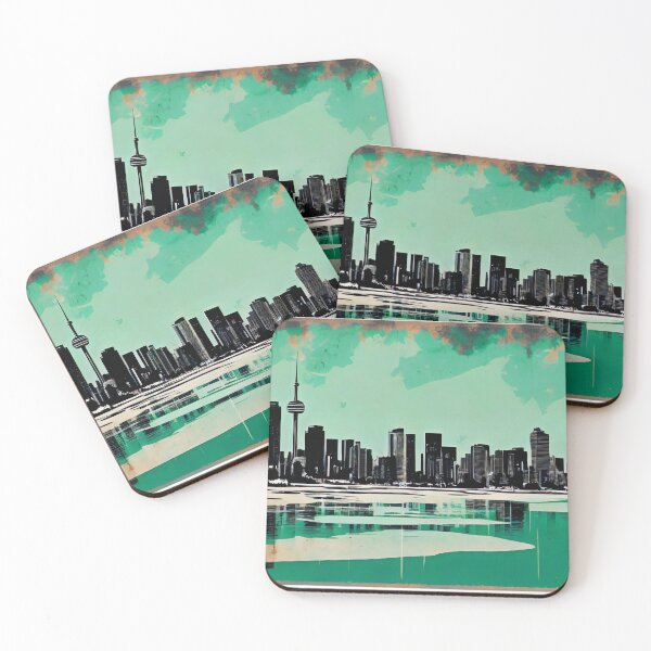 Item preview, City skyline, northern lights designed and sold by Imagyn8.
