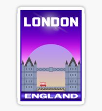 London England Tower Bridge Double Decker Bus Travel Sticker