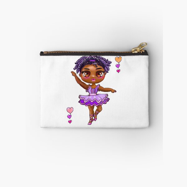 Item preview, Chibi African American, Black ballerina girl with corn rows ballet dancing 2! beautiful  black girl with Afro hair and dark brown skin wearing a pink tutu. Love Ballet designed and sold by Artonmytee.