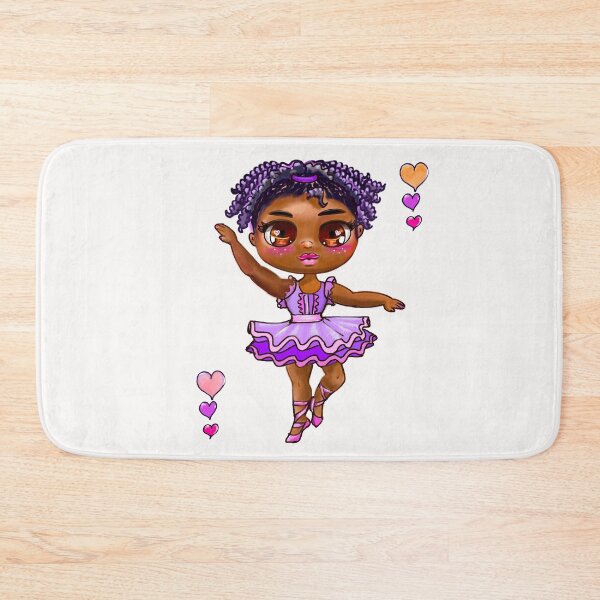 Item preview, Chibi African American, Black ballerina girl with corn rows ballet dancing 2! beautiful  black girl with Afro hair and dark brown skin wearing a pink tutu. Love Ballet designed and sold by Artonmytee.