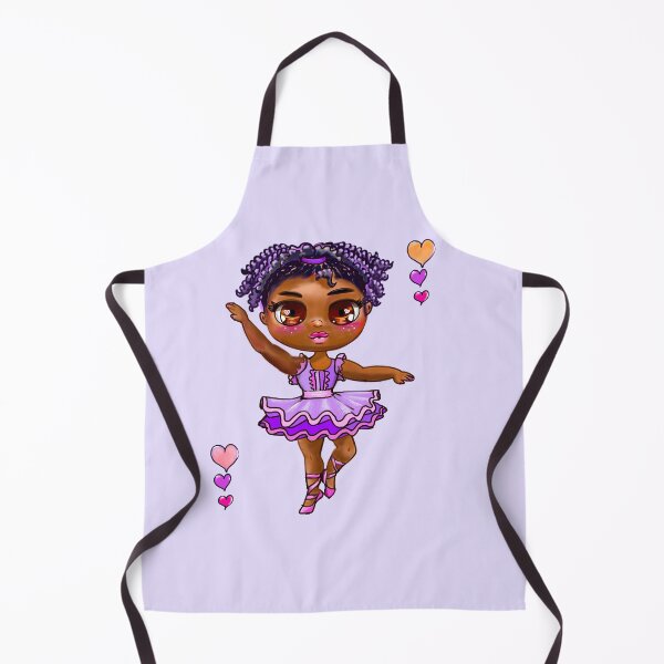 Item preview, Chibi African American, Black ballerina girl with corn rows ballet dancing 2! beautiful  black girl with Afro hair and dark brown skin wearing a pink tutu. Love Ballet designed and sold by Artonmytee.