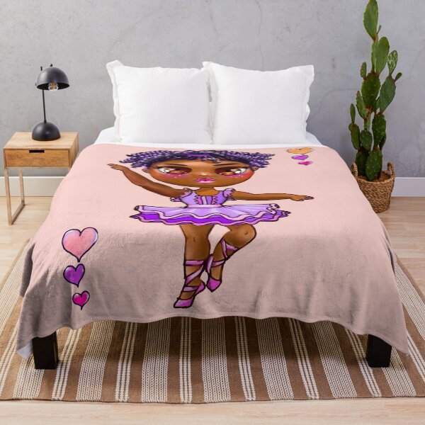 Item preview, Chibi African American, Black ballerina girl with corn rows ballet dancing 2! beautiful black girl with Afro hair and dark brown skin wearing a pink tutu. Love Ballet designed and sold by Artonmytee.