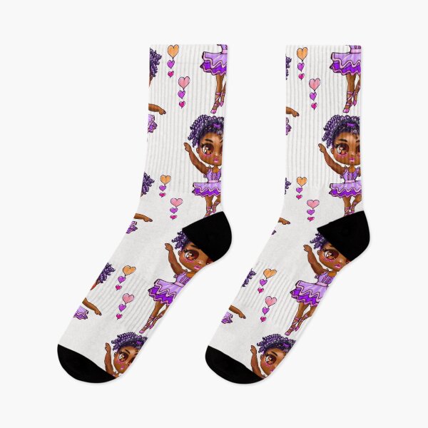Item preview, Chibi African American, Black ballerina girl with corn rows ballet dancing 2! beautiful  black girl with Afro hair and dark brown skin wearing a pink tutu. Love Ballet designed and sold by Artonmytee.