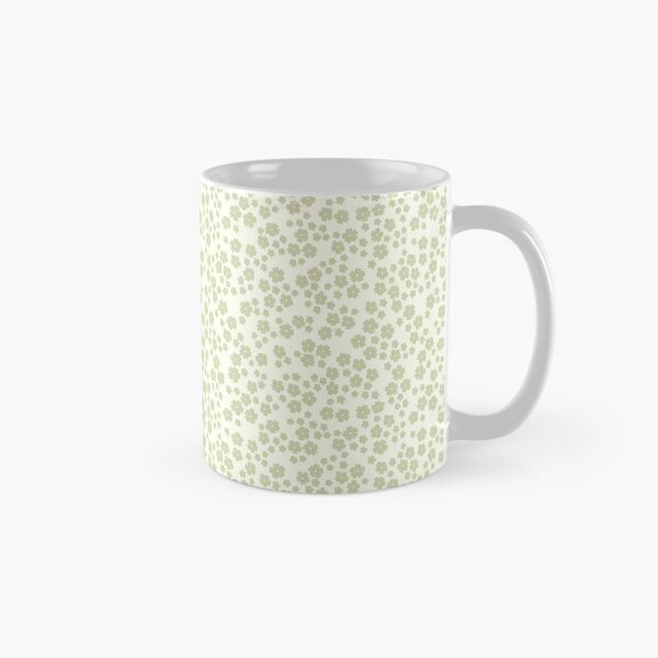 Item preview, MINI MICRO DITSY DAISY PRAIRIE VINTAGE RETRO FLORALS AND FLOWERS PASTEL SAGE GREEN CREAM designed and sold by blomastudios.