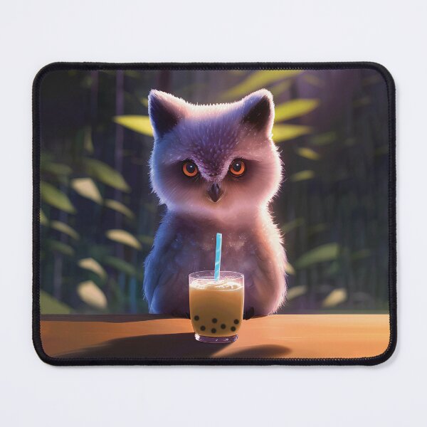Item preview, Baby Owl with boba bubble tea designed and sold by akwl-design.