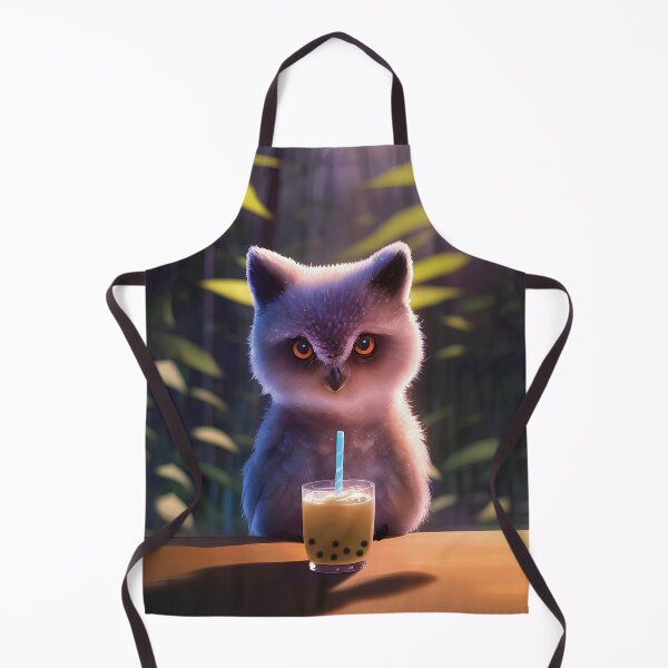 Item preview, Baby Owl with boba bubble tea designed and sold by akwl-design.