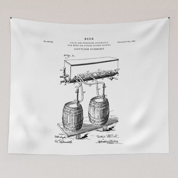 Item preview, Beer Patent Drawing Blueprint designed and sold by Vintago.
