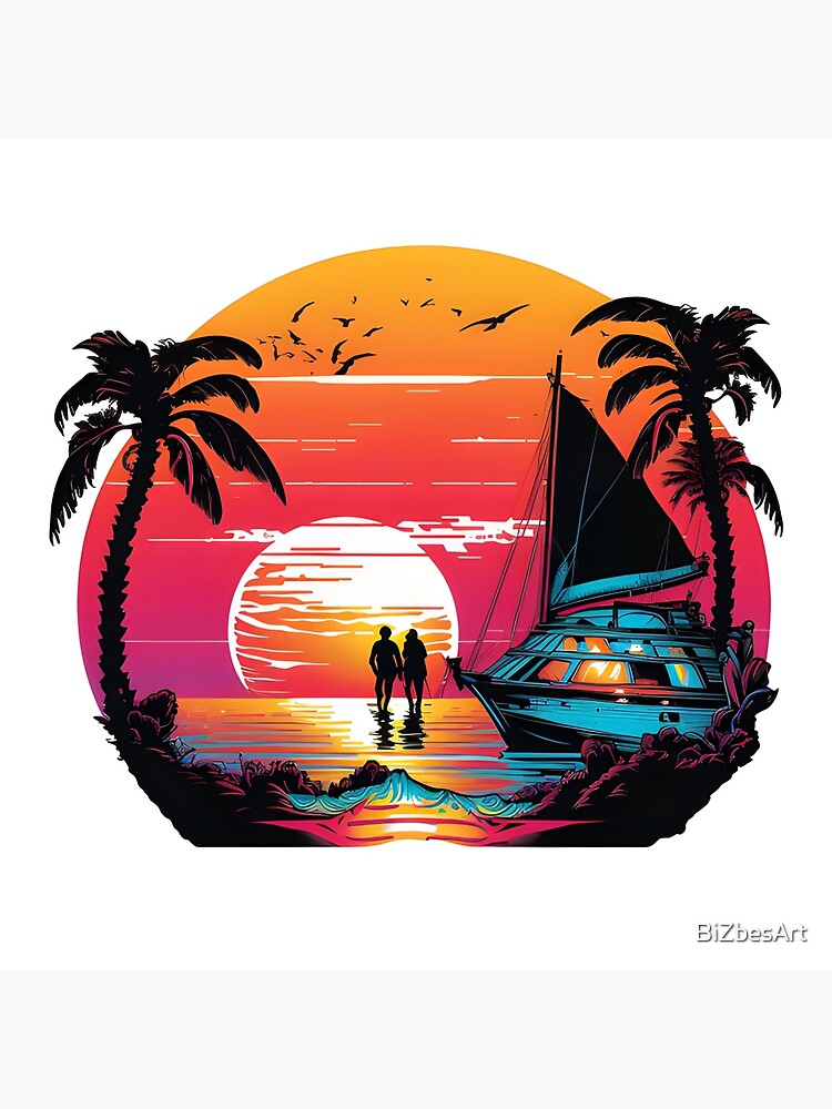Disover Boat ride in the sunset Premium Matte Vertical Poster
