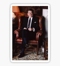 Ronald Reagan White House Sitting In Chair Photo Photograph Picture Reagan Ronald 1984 84 Campaign T Shirt Hoodie Sticker Retro 80s 1980s Throwback Sticker