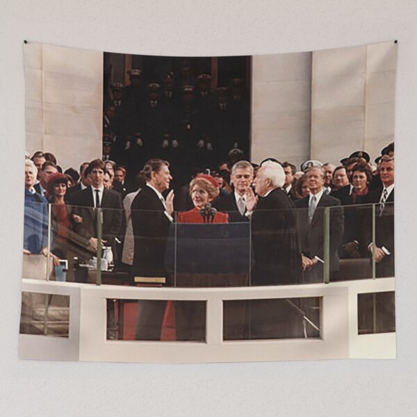 Item preview, Ronald Reagan White House Being Sworn In Inauguration Photo Photograph Picture Reagan Ronald 1984 84 Campaign T Shirt Hoodie Sticker Retro 80s 1980s Throwback designed and sold by arcadetoystore.