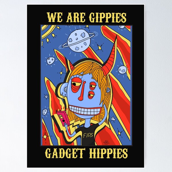 Item preview, we are gippies, gadget hippies, character comic cartoon pop art retro vector illustration designed and sold by Axel Christian.