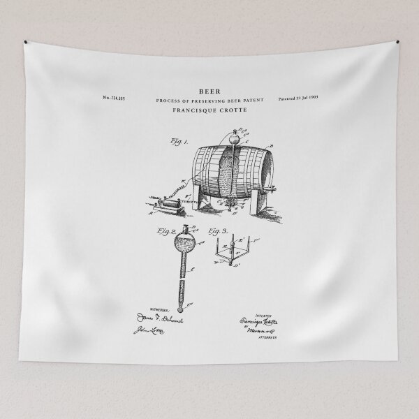 Item preview, Beer Patent Drawing Blueprint designed and sold by Vintago.