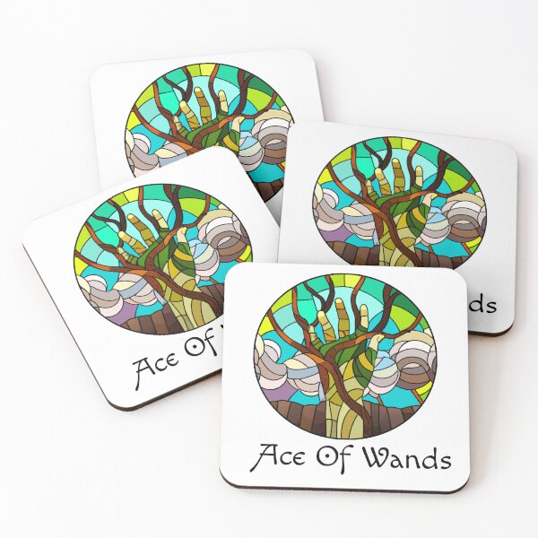 Item preview, Minor Arcana Ace of Wands - Stained Glass Design for T-shirt, stickers and other accessories designed and sold by Pixel Waite.