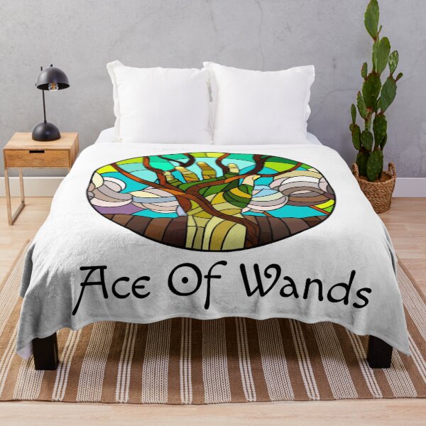 Item preview, Minor Arcana Ace of Wands - Stained Glass Design for T-shirt, stickers and other accessories designed and sold by Pixel Waite.