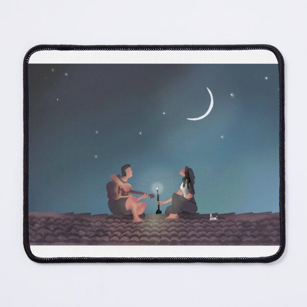 Aperçu de l'œuvre Impression d'art de date sur le toit de minuit créée et vendue par Fillustration.