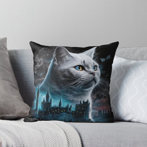 Item preview, Shadowy White British Shorthair And Castles designed and sold by Nocturne Paws.