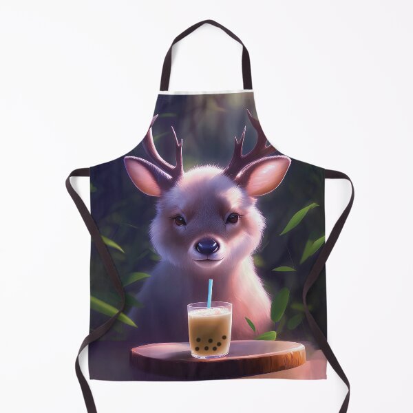 Item preview, Baby Deer with boba bubble tea designed and sold by akwl-design.