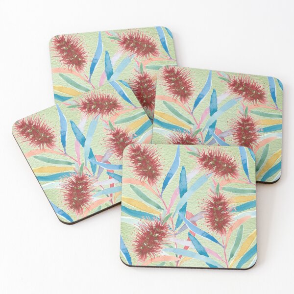 Item preview, Australian bottlebrush hand painted in watercolor designed and sold by Sylvie Murray.