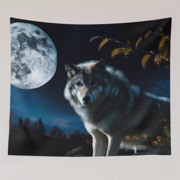 Item preview, Wolf at full moon designed and sold by Helleradi.