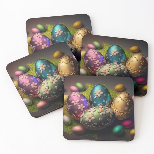 Item preview, Easter eggs with flowers pattern design, vintage colors and luminous light 5 designed and sold by jetaiart.