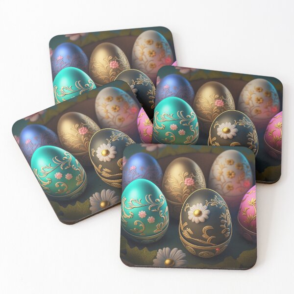 Item preview, Easter eggs with flowers pattern design, vintage colors and luminous light 6 designed and sold by jetaiart.