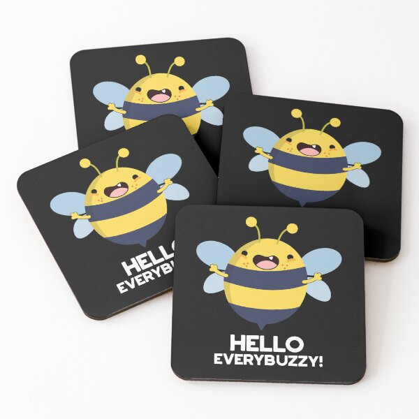Item preview, Hello Everybuzzy Funny Bee Puns (Dark BG) designed and sold by punnybone.