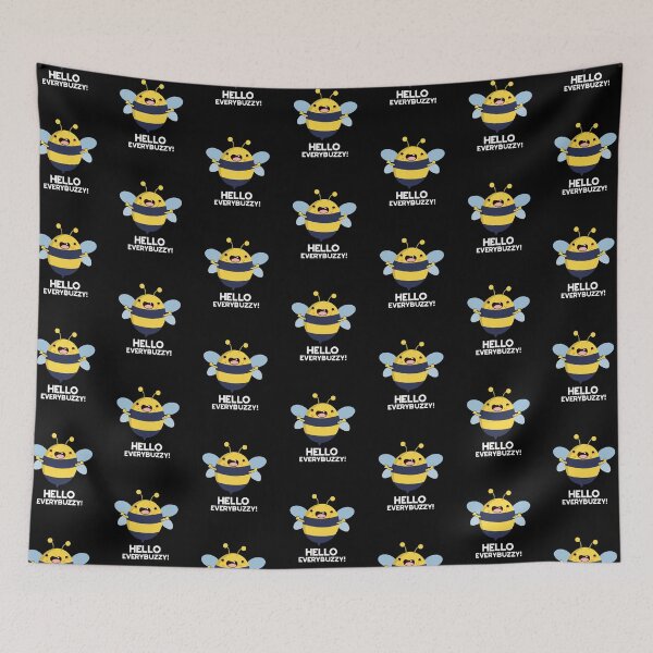 Item preview, Hello Everybuzzy Funny Bee Puns (Dark BG) designed and sold by punnybone.