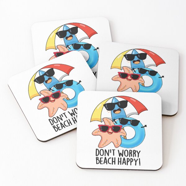 Item preview, Don't Worry Beach Happy Funny Summer Puns  designed and sold by punnybone.