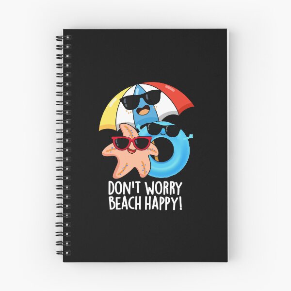 Item preview, Don't Worry Beach Happy Funny Summer Puns (Dark BG) designed and sold by punnybone.