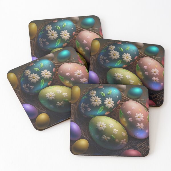Item preview, Easter eggs with flowers pattern design, vintage colors and luminous light 7 designed and sold by jetaiart.