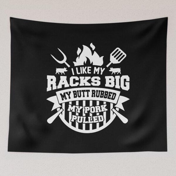 Item preview, I Like My Racks Big Bbq Funny Barbecue Butt Pork Dad Apron Father's Day Gift Babecue Lover Party designed and sold by Loyaltees Apparel.