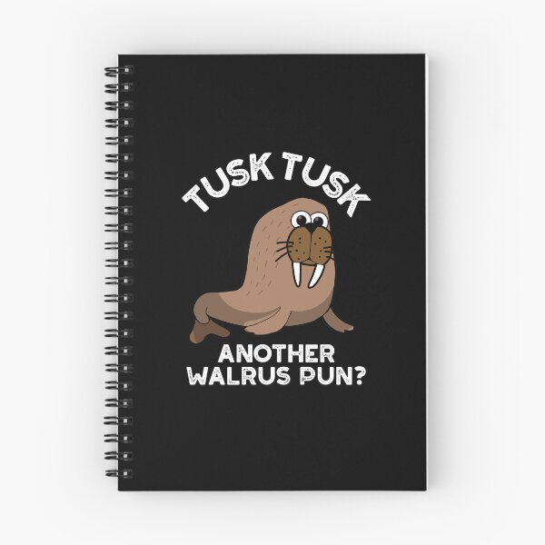 Item preview, Tusk Tusk Another Walrus Pun Funny Animal Puns (Dark BG) designed and sold by punnybone.