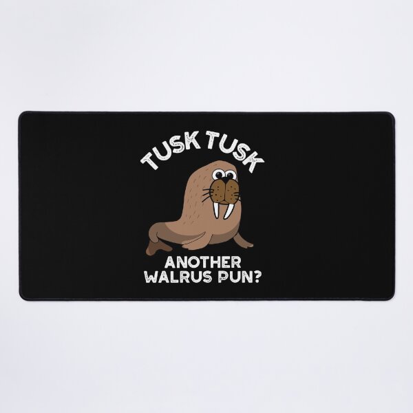 Item preview, Tusk Tusk Another Walrus Pun Funny Animal Puns (Dark BG) designed and sold by punnybone.