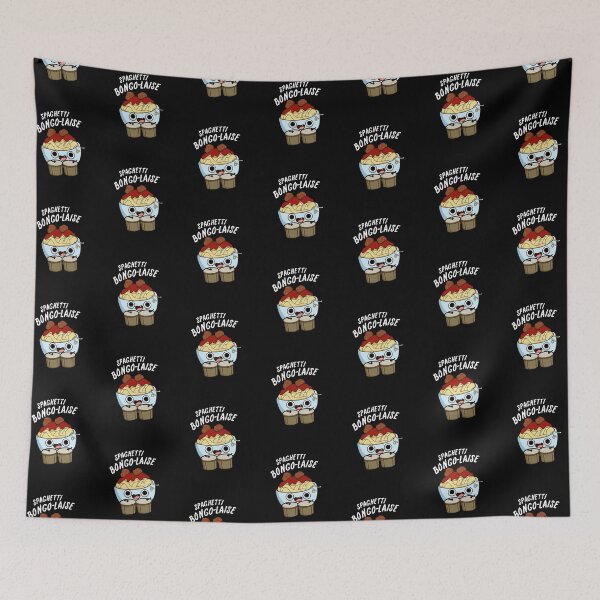 Item preview, Spaghetti Bongolaise Funny Food Puns  (Dark BG) designed and sold by punnybone.