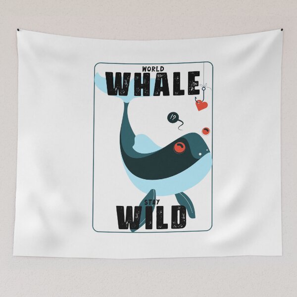 Item preview, World Whale Stay Wild in a box Box with Love Bait designed and sold by activlifewear.