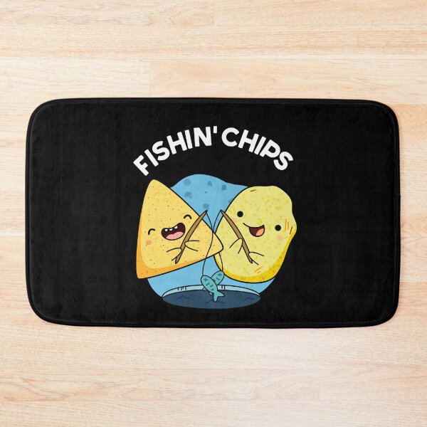 Item preview, Fishin chips Funny Food Puns (Dark BG) designed and sold by punnybone.