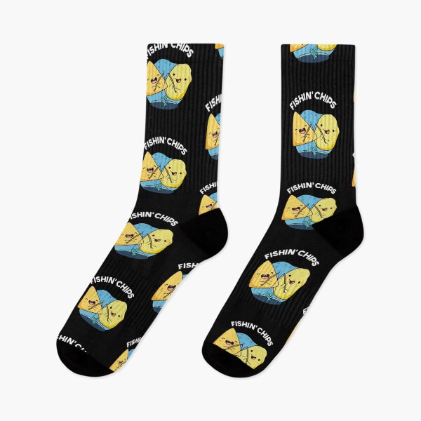 Item preview, Fishin chips Funny Food Puns (Dark BG) designed and sold by punnybone.