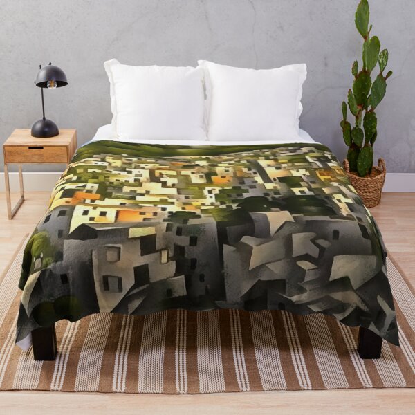 Item preview, Houses On The Hillside - Abstract Art Fethiye designed and sold by taiche.