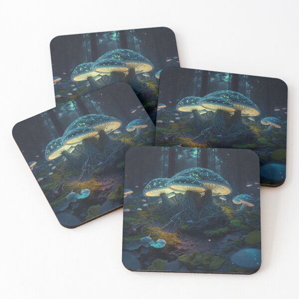 Item preview, Glowing Mushrooms designed and sold by ai2art.
