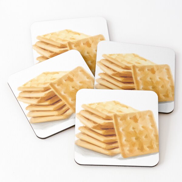 Item preview, Cream crackers in a stack. Image made using only triangles. designed and sold by janesg.
