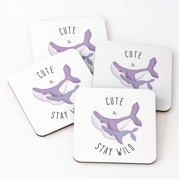 Item preview, Cute and Stay Wild Light Purple Whale with the Baby for Light Background designed and sold by activlifewear.